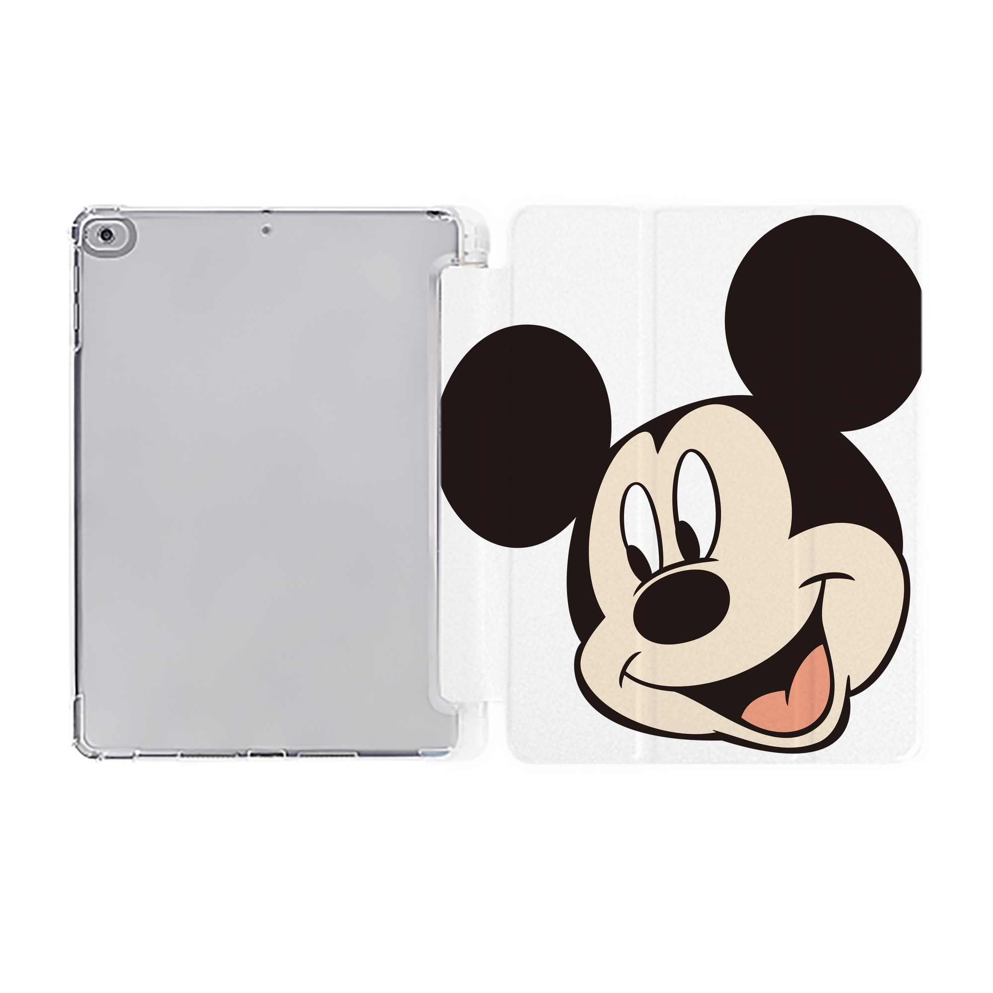 ミッキーマウス Mickey Mouse IPad ケース ペン収納付き 三つ折りスタンド PUレザー×シリコン 対応機種9.5/10.5/10.9インチ